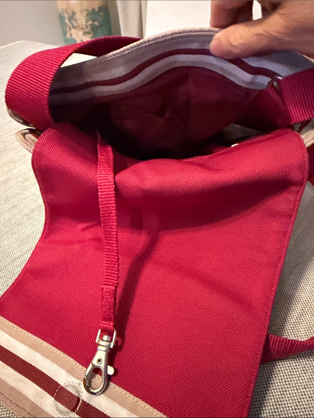 Lacoste Red Small Messenger Crossbody Bag - Picture 5 of 6